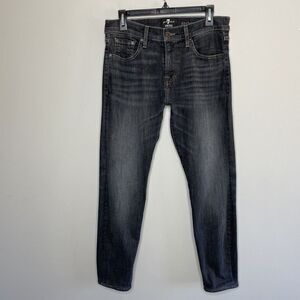 7 FOR ALL MANKIND Mens Paxtyn Skinny Performance Jeans 32 x 29 Black Denim Luxe